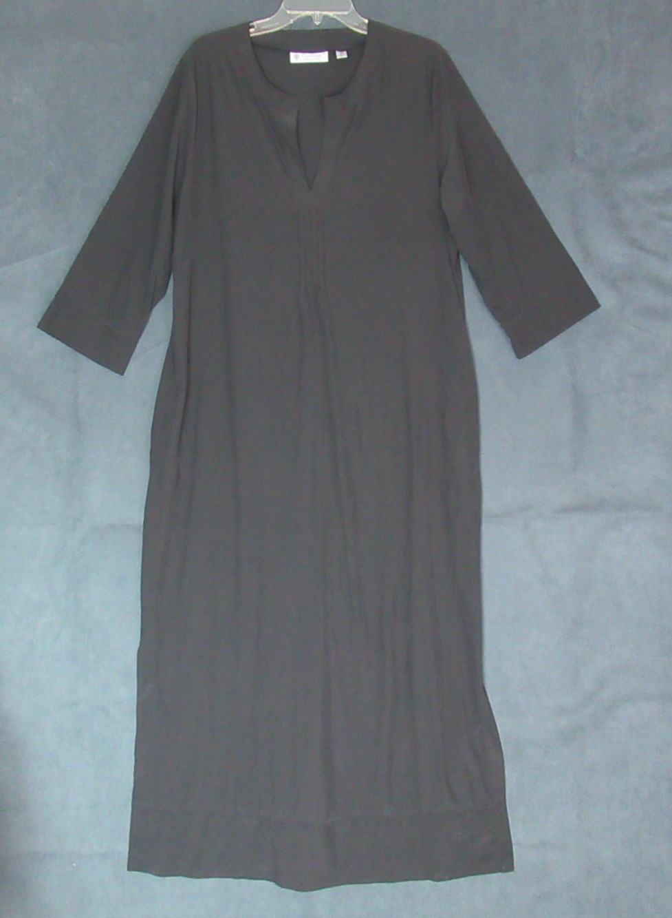Coolibar Beach Coverup Dress Womens XL Black Maxi UV Sun Protection Lightweight
